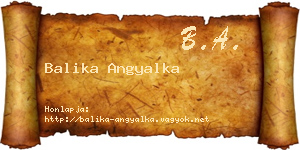 Balika Angyalka névjegykártya